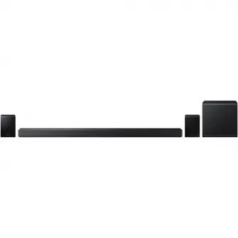 Soundbar Samsung HW-QS750F, 5.1.2, 465W, Bluetooth, Wi-Fi, Subwoofer & Kit wireless, Wireless Dolby Atmos, HDMI eARC, Negru