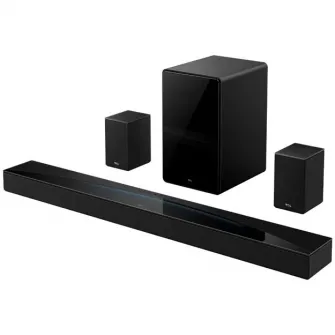 Soundbar TCL Q85H Pro, 7.1.4, 860W, Bluetooth 5.1, Dolby Atmos & DTS-Virtual:X, e-ARC (4K@120Hz), Subwoofer Wireless, Negru