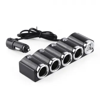 Splitter bricheta auto PNI Lighter 04 12V/24V 4 iesiri, 2xUSB, indicator LED