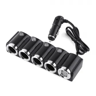Splitter bricheta auto PNI Lighter 04 12V/24V 4 iesiri, 2xUSB, indicator LED