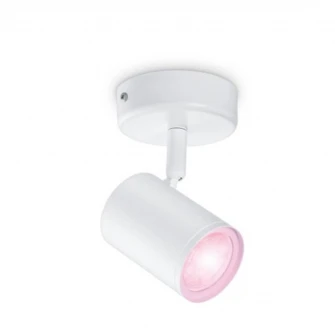 Spot inteligent WiZ Imageo, Wi-Fi, Bluetooth, RGB, 4.9W, 345 lm, lumina colorata, metal, Alb