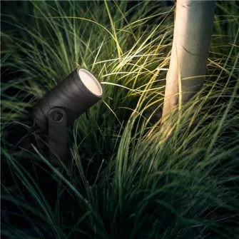 Spot LED RGB exterior Philips HUE Lily, prelungire unitate baza, 8W, 640 lm, IP65, aluminiu, lumina ambientala alba si color