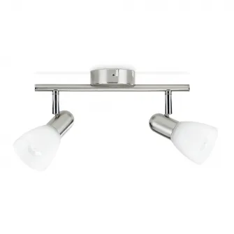 Spot luminos Philips Essentials Burlap, 2xE14, IP20, 14.5x29x19.5cm, Crom mat