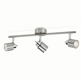 Spot luminos Philips Essentials Meranti, 3xGU10, 10x49x15.5cm, Crom mat