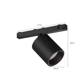 Spot luminos Philips Hue Perifo, Bluetooth si Zigbee, control vocal, bec 24V, LED RGB, 5.3W, 490 lm, lumina alba si colorata (2000-6500K), IP20, 12.8x17.7x6.7cm, Metal, Negru