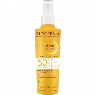 Spray cu protectie solara Bioderma Photoderm Max SPF 50+ pentru piele sensibila, 200 ml