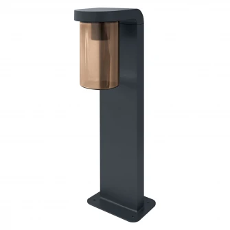 Stalp de exterior Ledvance Endurar Classic Cascade Amber, dispersor clar, E27, 25W, IP44, Aluminiu, Gri inchis, 50 cm