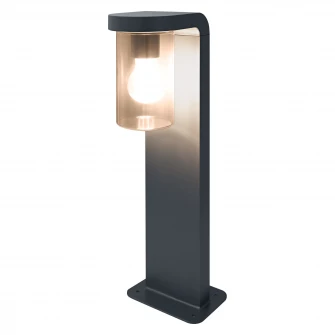 Stalp de exterior Ledvance Endurar Classic Cascade Amber, dispersor clar, E27, 25W, IP44, Aluminiu, Gri inchis, 50 cm