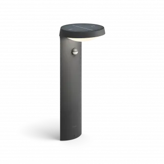 Stalp gradina cu panou solar Philips Tyla, senzor miscare/lumina, 1.2W, 255 lm, lumina calda (3000K), IP44, 40x16cm, Antracit