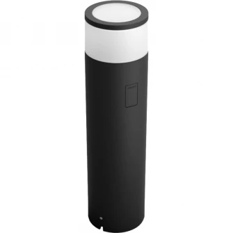 Stalp iluminat exterior LED RGBW integrat Calla Large HUE, extensie, control inteligent cu Hue Bridge, 8W (49W), 600 lm, lumina alba/color, IP65, 40 cm, Negru