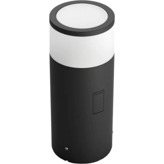 Stalp iluminat exterior LED RGBW integrat Philips Calla HUE, extensie 17423/30/P7, control inteligent cu Hue Bridge, 8W (49W), 600 lm, lumina alba/color, IP65, 25.2 cm, aluminiu, Crom mat