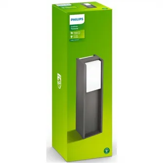 Stalp iluminat exterior Philips Ecomoods, E27, IP44, 40cm, Aluminiu, Antracit