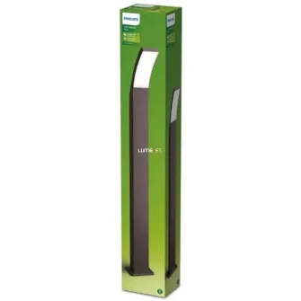 Stalp LED iluminat exterior Philips Splay, 12W, 1100 lm, temperatura lumina calda (2700K), IP44, 96 cm, Antracit