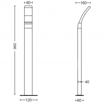 Stalp LED iluminat exterior Philips Splay, 12W, 1100 lm, temperatura lumina calda (2700K), IP44, 96 cm, Antracit