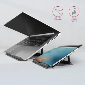 Stand de aluminiu pentru lapopuri cu dimensiuni intre 10 inch - 16 inch Axagon STND-L
