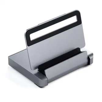 Stand  Hub Satechi din aluminiu pentru iPad Pro USB-C PD pana la 60W, 4K HDMI 60Hz, USB-A, SDcard, audio 3.5mm, Gri spatial
