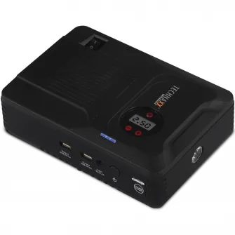 Starter auto multifunctional Technaxx TX-219, 14000 mAh, 600A, functie compresor si baterie externa, lanterna, USB-A, negru