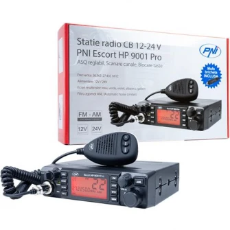 CB PNI Escort HP 9001 PRO ASQ Регулируемая радиостанция, AM-FM, 12 В / 24 В, 4 Вт, сканирование, двойное прослушивание, ANL, многоцветный экран