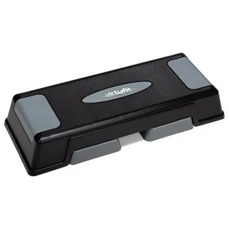 Stepper aerobic Virtufit, Ajustabil in 3 trepte, PVC, reglabil, negru/gri