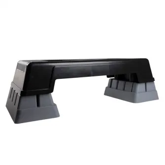 Stepper aerobic Virtufit, Ajustabil in 3 trepte, PVC, reglabil, negru/gri