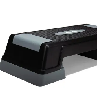 Stepper aerobic Virtufit, Ajustabil in 3 trepte, PVC, reglabil, negru/gri