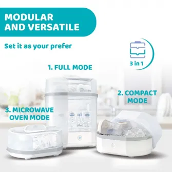 Sterilizator electric cu aburi 3 in 1 Chicco Steril Natural