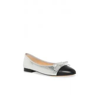 Steve Madden, Balerini de piele si piele ecologica Ellison, Negru, Argintiu, 37