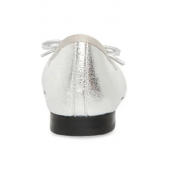 Steve Madden, Balerini de piele si piele ecologica Ellison, Negru, Argintiu, 37