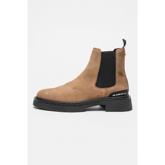 Steve Madden, Ghete Chelsea de piele intoarsa si piele ecologica Zhane, Maro fango, 43