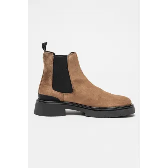 Steve Madden, Ghete Chelsea de piele intoarsa si piele ecologica Zhane, Maro fango, 43