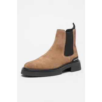 Steve Madden, Ghete Chelsea de piele intoarsa si piele ecologica Zhane, Maro fango, 43