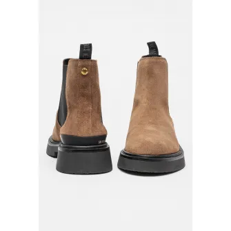 Steve Madden, Ghete Chelsea de piele intoarsa si piele ecologica Zhane, Maro fango, 43