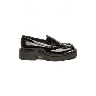Steve Madden, Pantofi loafer de piele lacuita, Negru, 39