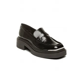 Steve Madden, Pantofi loafer de piele lacuita, Negru, 39
