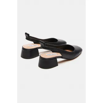 Steve Madden, Pantofi slingback cu toc masiv, Negru, 38