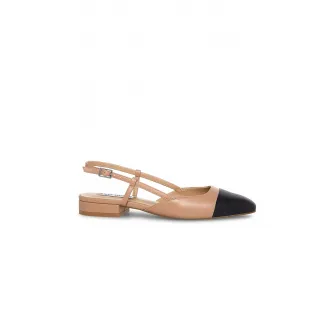 Steve Madden, Pantofi slingback de piele Belinda, Negru, Maro, 40