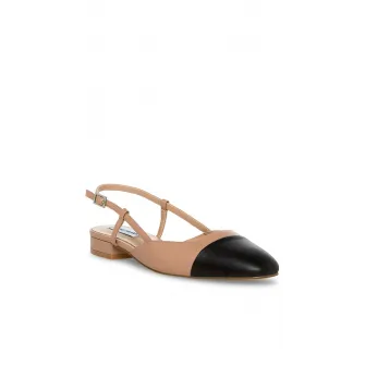 Steve Madden, Pantofi slingback de piele Belinda, Negru, Maro, 40