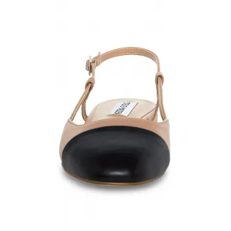 Steve Madden, Pantofi slingback de piele Belinda, Negru, Maro, 40