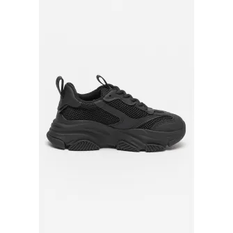 Steve Madden, Pantofi sport cu insertii de plasa Possesion, Negru, 31 EU