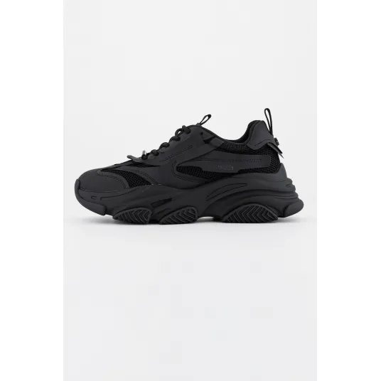 Steve Madden, Pantofi sport de piele ecologica cu insertii de plasa Possess, Negru, 40