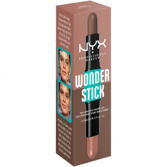 Stick de iluminare si conturare Wonder Stick Dual Face Lift NYX Professional Makeup 3 Light Medium, 8 gr