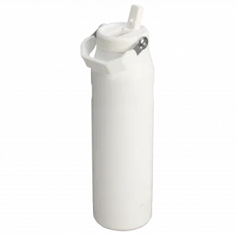 Sticla termos cu pai pliabil Stanley The IceFlow Bottle Flip Straw 2.0 1.06L, 10-12111-064, alb