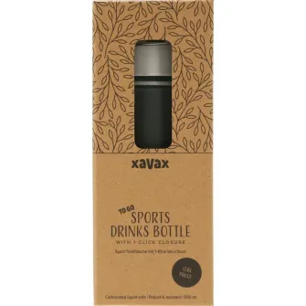 Sticla Xavax To Go cu sistem anticurgere si curea, 1l, albastru/gri