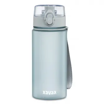 Sticla Xavax To Go cu sistem anticurgere si curea, 1l, albastru/gri