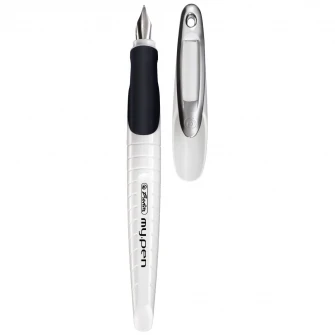 Stilou Herlitz, My.Pen, penita m, alb/negru - blister