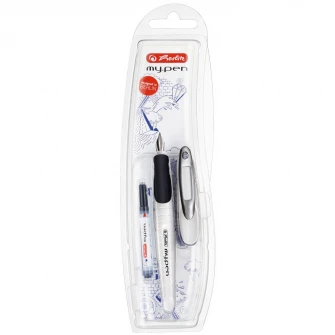 Stilou Herlitz, My.Pen, penita m, alb/negru - blister