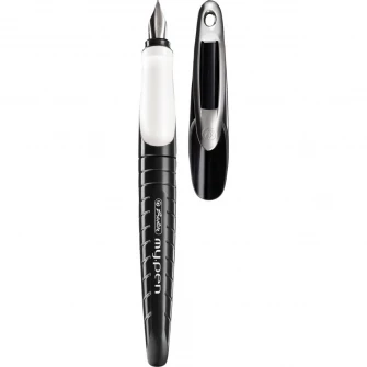 Stilou Herlitz, My.Pen, penita m, negru/alb - blister
