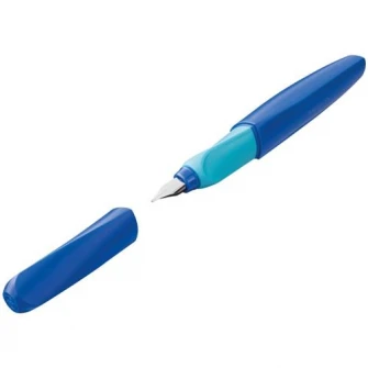 Stilou Pelikan, Twist deep blue, penita M, 2 rezerve albastre, blister