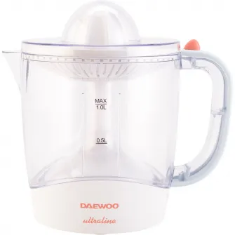 Storcator de citrice Daewoo UltraLine, 40 W, capacitate 1 litru, 2 conuri stoarcere, 2 filtre ajustabile, Alb