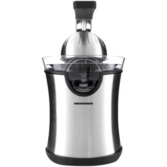 Storcator de citrice Heinner Aren HCP-160SS, 160W, 2 conuri, filtru inox, maner cu aluminiu turnat, picioruse antialunecare, inox